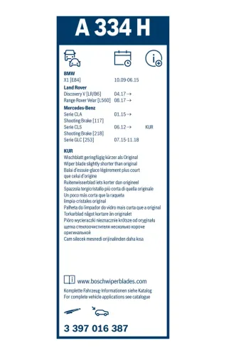 Wischblatt BOSCH 3 397 016 387 Bild Wischblatt BOSCH 3 397 016 387