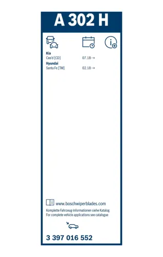 Wischblatt hinten BOSCH 3 397 016 552 Bild Wischblatt hinten BOSCH 3 397 016 552