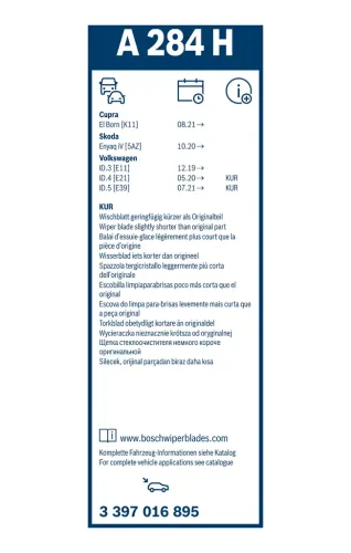 Wischblatt BOSCH 3 397 016 895 Bild Wischblatt BOSCH 3 397 016 895