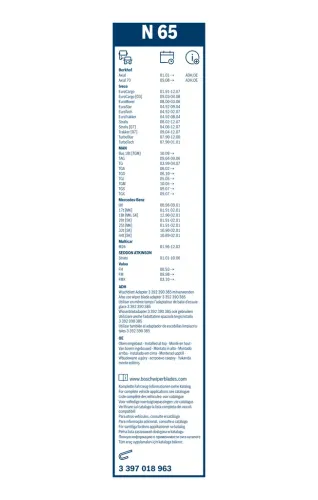 Wischblatt BOSCH 3 397 018 963 Bild Wischblatt BOSCH 3 397 018 963