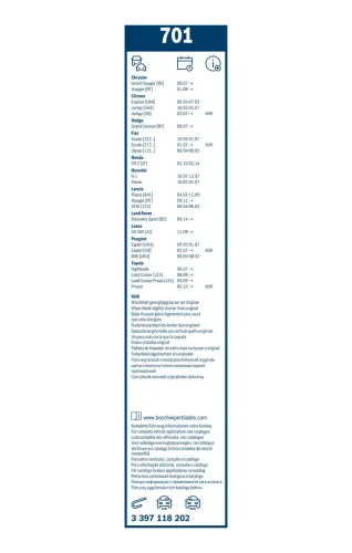 Wischblatt vorne BOSCH 3 397 118 202 Bild Wischblatt vorne BOSCH 3 397 118 202