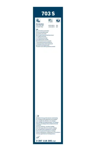 Wischblatt vorne BOSCH 3 397 118 205 Bild Wischblatt vorne BOSCH 3 397 118 205