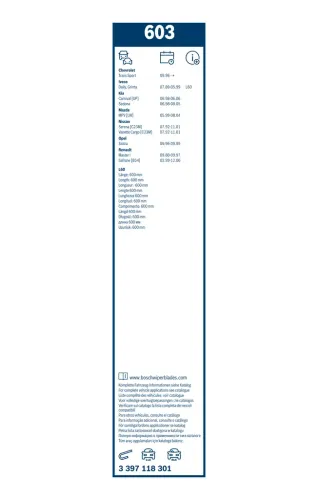 Wischblatt vorne BOSCH 3 397 118 301 Bild Wischblatt vorne BOSCH 3 397 118 301