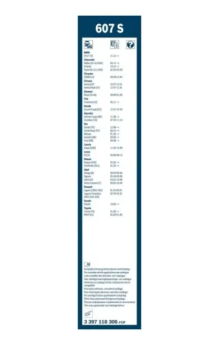 Wischblatt BOSCH 3 397 118 306 Bild Wischblatt BOSCH 3 397 118 306