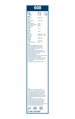 Wischblatt vorne BOSCH 3 397 118 307 Bild Wischblatt vorne BOSCH 3 397 118 307