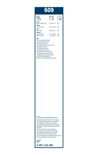 Wischblatt vorne BOSCH 3 397 118 309 Bild Wischblatt vorne BOSCH 3 397 118 309