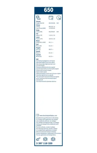 Wischblatt vorne BOSCH 3 397 118 320 Bild Wischblatt vorne BOSCH 3 397 118 320