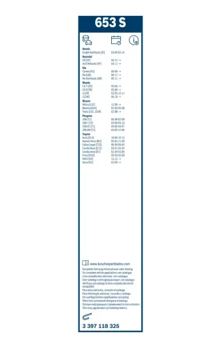 Wischblatt vorne BOSCH 3 397 118 325 Bild Wischblatt vorne BOSCH 3 397 118 325