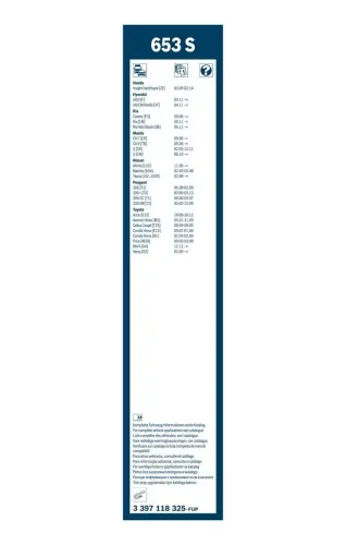 Wischblatt vorne BOSCH 3 397 118 325 Bild Wischblatt vorne BOSCH 3 397 118 325