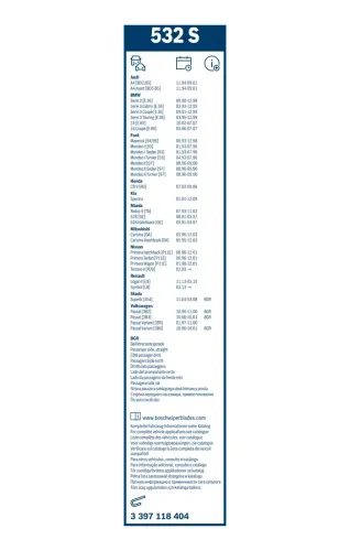 Wischblatt BOSCH 3 397 118 404 Bild Wischblatt BOSCH 3 397 118 404