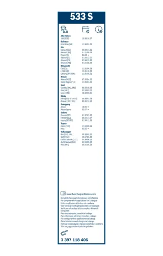 Wischblatt BOSCH 3 397 118 406 Bild Wischblatt BOSCH 3 397 118 406