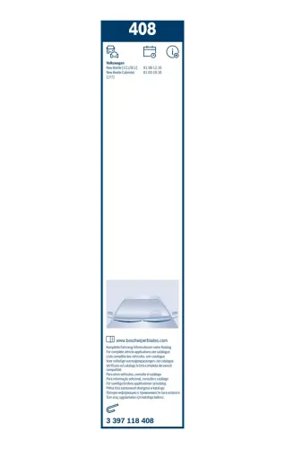 Wischblatt vorne BOSCH 3 397 118 408 Bild Wischblatt vorne BOSCH 3 397 118 408
