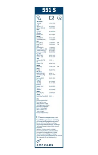 Wischblatt BOSCH 3 397 118 423 Bild Wischblatt BOSCH 3 397 118 423