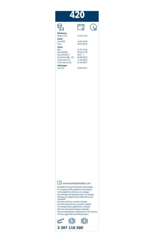 Wischblatt vorne BOSCH 3 397 118 500 Bild Wischblatt vorne BOSCH 3 397 118 500