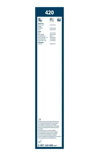 Wischblatt vorne BOSCH 3 397 118 500 Bild Wischblatt vorne BOSCH 3 397 118 500