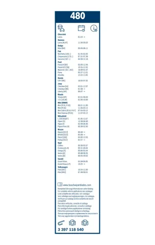 Wischblatt vorne BOSCH 3 397 118 540 Bild Wischblatt vorne BOSCH 3 397 118 540