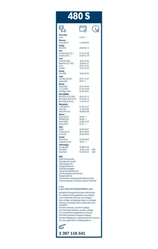 Wischblatt BOSCH 3 397 118 541 Bild Wischblatt BOSCH 3 397 118 541