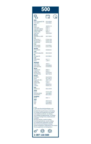 Wischblatt vorne BOSCH 3 397 118 560 Bild Wischblatt vorne BOSCH 3 397 118 560