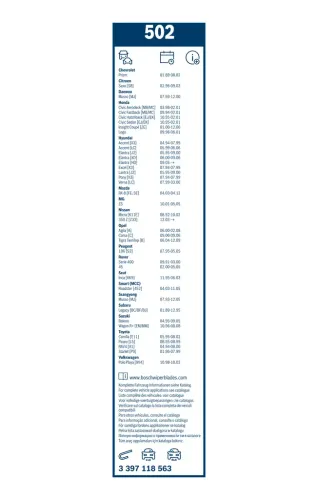 Wischblatt vorne BOSCH 3 397 118 563 Bild Wischblatt vorne BOSCH 3 397 118 563