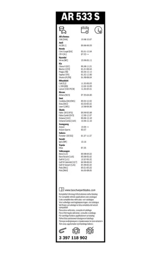 Wischblatt vorne BOSCH 3 397 118 902 Bild Wischblatt vorne BOSCH 3 397 118 902