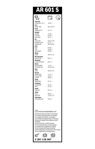 Wischblatt vorne BOSCH 3 397 118 907 Bild Wischblatt vorne BOSCH 3 397 118 907