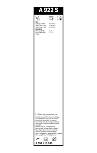 Wischblatt vorne BOSCH 3 397 118 922 Bild Wischblatt vorne BOSCH 3 397 118 922