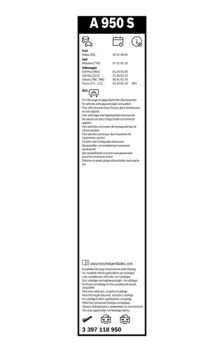 Wischblatt BOSCH 3 397 118 950 Bild Wischblatt BOSCH 3 397 118 950