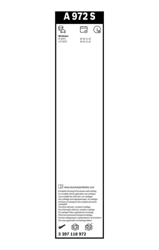 Wischblatt seitlicher Einbau vorne BOSCH 3 397 118 972 Bild Wischblatt seitlicher Einbau vorne BOSCH 3 397 118 972
