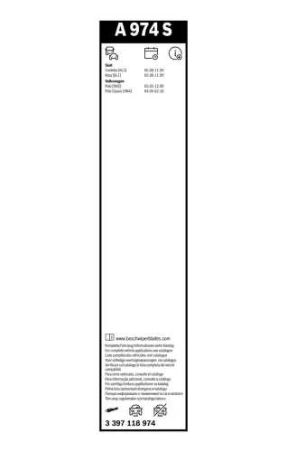 Wischblatt vorne BOSCH 3 397 118 974 Bild Wischblatt vorne BOSCH 3 397 118 974