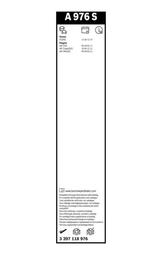 Wischblatt vorne BOSCH 3 397 118 976 Bild Wischblatt vorne BOSCH 3 397 118 976