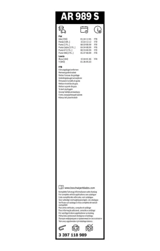 Wischblatt vorne BOSCH 3 397 118 989 Bild Wischblatt vorne BOSCH 3 397 118 989