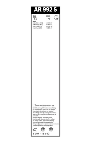 Wischblatt vorne BOSCH 3 397 118 992 Bild Wischblatt vorne BOSCH 3 397 118 992