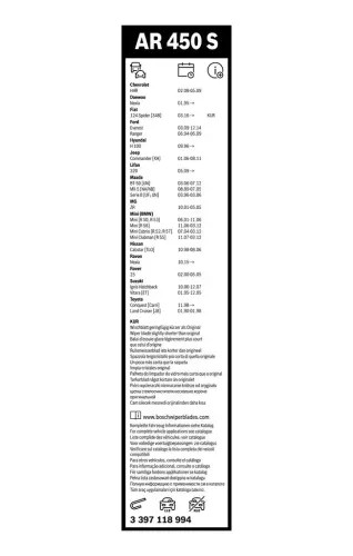 Wischblatt vorne BOSCH 3 397 118 994 Bild Wischblatt vorne BOSCH 3 397 118 994