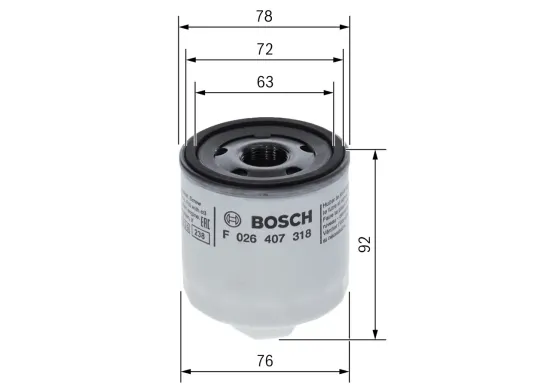 Ölfilter BOSCH F 026 407 318 Bild Ölfilter BOSCH F 026 407 318