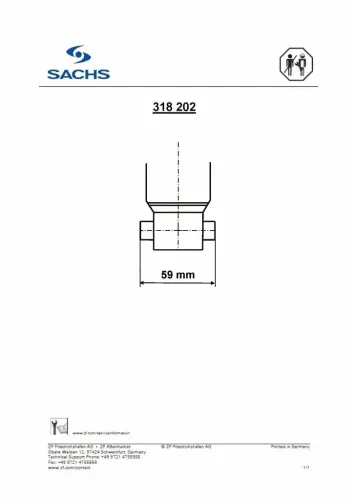 Stoßdämpfer SACHS 318 202 Bild Stoßdämpfer SACHS 318 202