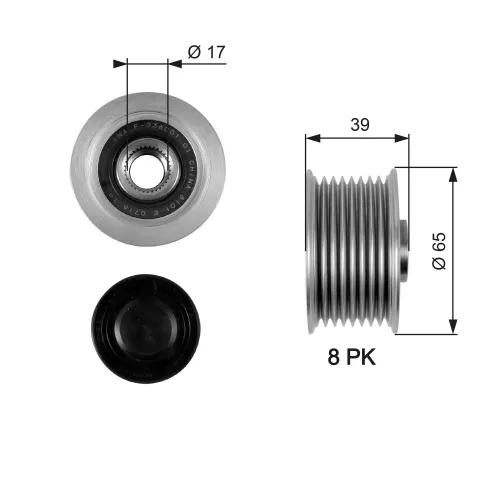 Generatorfreilauf GATES OAP7071 Bild Generatorfreilauf GATES OAP7071