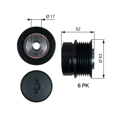 Generatorfreilauf GATES OAP7187 Bild Generatorfreilauf GATES OAP7187