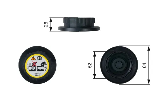 Verschlussdeckel, Kühlmittelbehälter GATES RC246 Bild Verschlussdeckel, Kühlmittelbehälter GATES RC246
