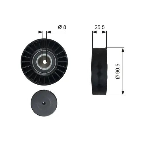 Umlenk-/Führungsrolle, Keilrippenriemen GATES T36005 Bild Umlenk-/Führungsrolle, Keilrippenriemen GATES T36005