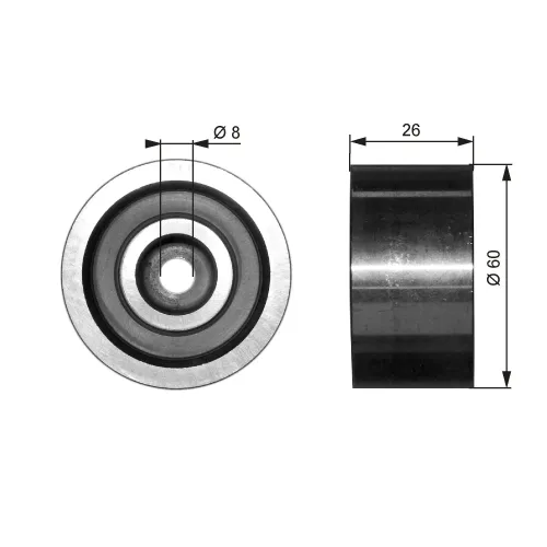 Umlenk-/Führungsrolle, Keilrippenriemen GATES T36076 Bild Umlenk-/Führungsrolle, Keilrippenriemen GATES T36076