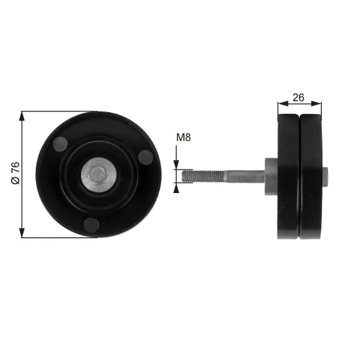 Umlenk-/Führungsrolle, Keilrippenriemen GATES T36184 Bild Umlenk-/Führungsrolle, Keilrippenriemen GATES T36184