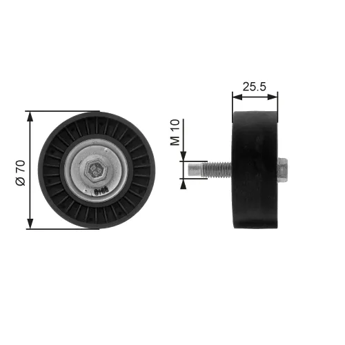 Umlenk-/Führungsrolle, Keilrippenriemen GATES T36199 Bild Umlenk-/Führungsrolle, Keilrippenriemen GATES T36199