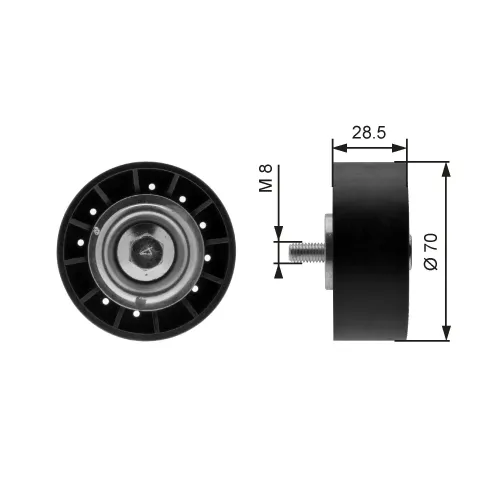 Umlenk-/Führungsrolle, Keilrippenriemen GATES T36211 Bild Umlenk-/Führungsrolle, Keilrippenriemen GATES T36211