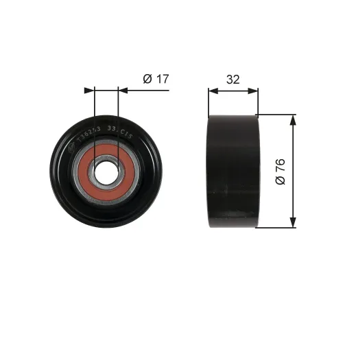 Umlenk-/Führungsrolle, Keilrippenriemen GATES T36253 Bild Umlenk-/Führungsrolle, Keilrippenriemen GATES T36253