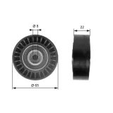 Umlenk-/Führungsrolle, Keilrippenriemen GATES T36258