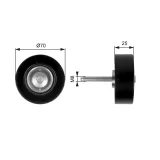 Umlenk-/Führungsrolle, Keilrippenriemen GATES T36263