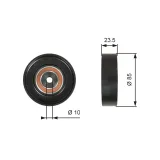 Umlenk-/Führungsrolle, Keilrippenriemen GATES T36274
