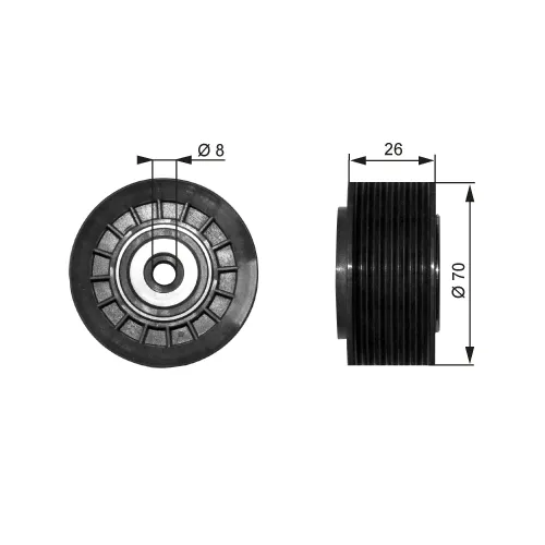 Umlenk-/Führungsrolle, Keilrippenriemen GATES T36304 Bild Umlenk-/Führungsrolle, Keilrippenriemen GATES T36304