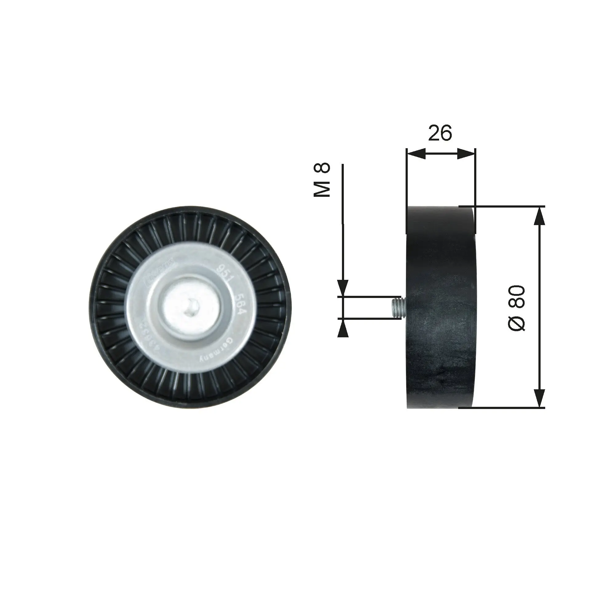 Umlenk-/Führungsrolle, Keilrippenriemen GATES T36367