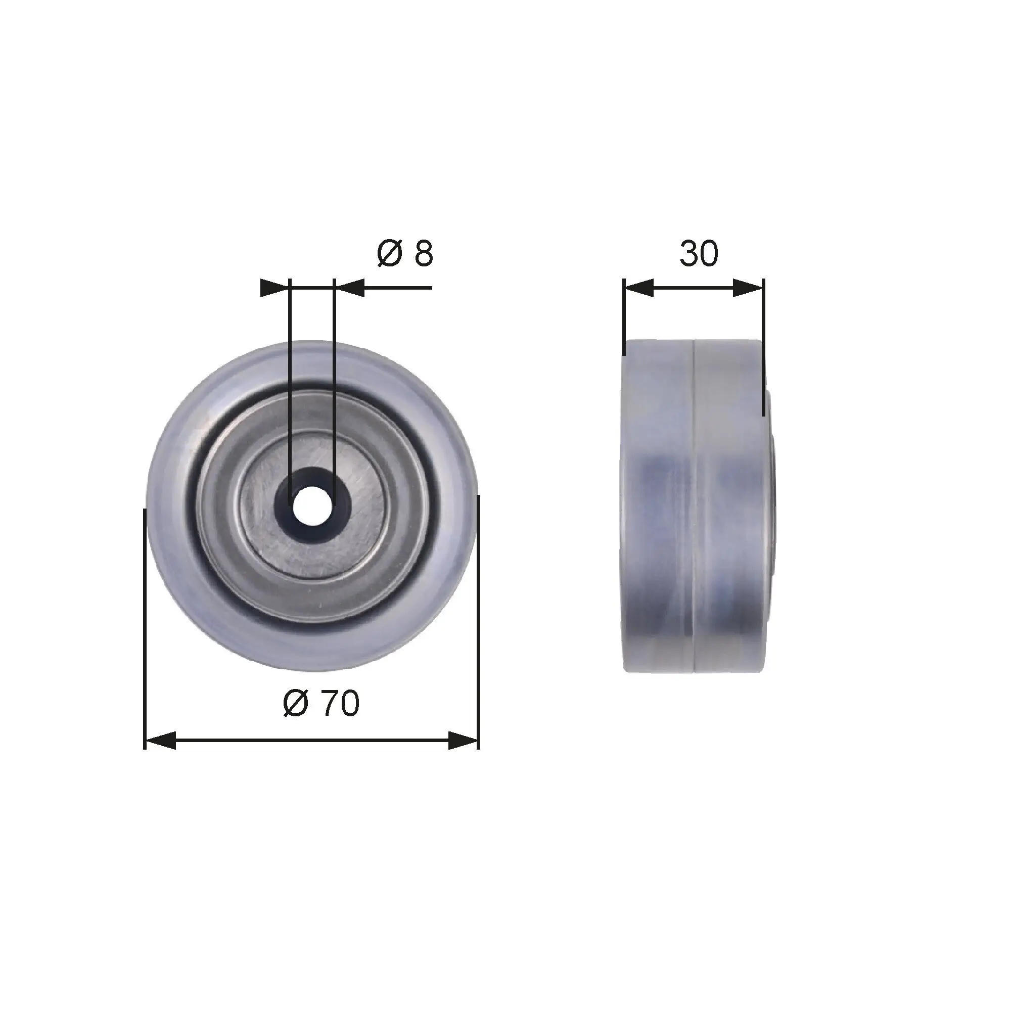 Umlenk-/Führungsrolle, Keilrippenriemen GATES T36386